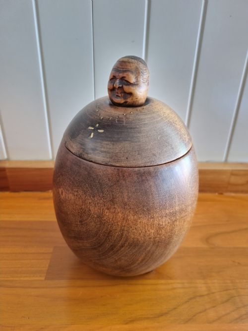 Super Unusual 19thc "Cardinal"  Treen Tea Caddy
