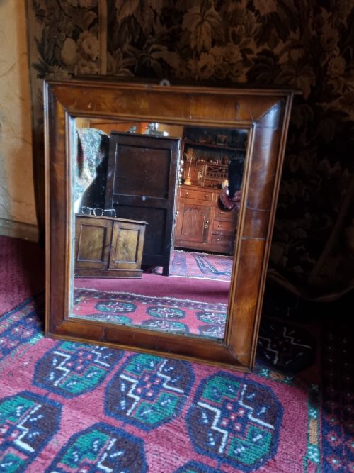 L17th/e18thc Walnut Moulded Period Mirror