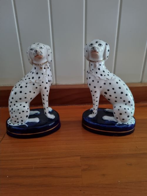 Good Pair of 19thc Staffordshire Dalmatians.