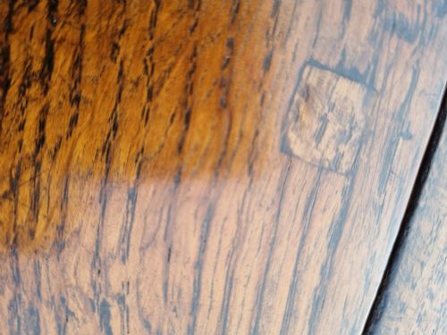 SMALL WELL PATINATED E18THC OAK GATELEG TABLE SLEIGH BASE - ADDITIONAL PHOTO 5
