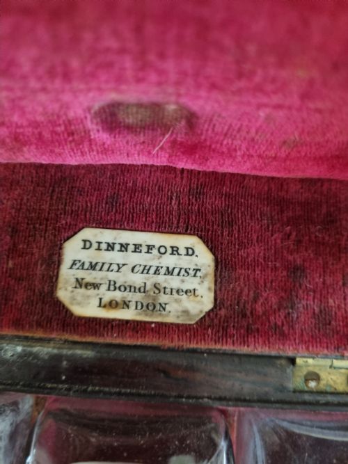 fig 1. E.19TH CENTURY ROSEWOOD NAMED FITTED APOTHECARY BOX.