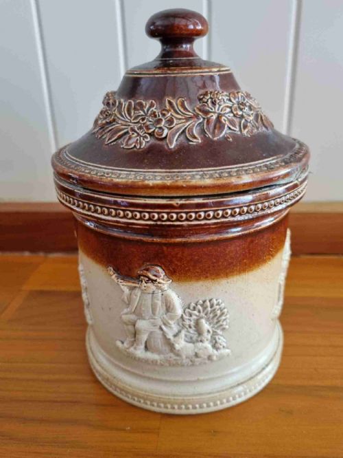 Rare Mid 19thc Stoneware Tobacco  
Jar Lambeth