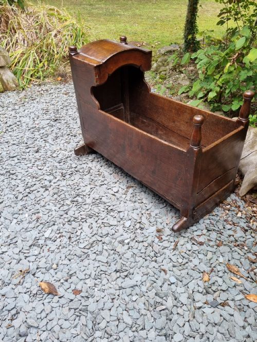 Mid 17thc Welsh Oak Crib on Rockers