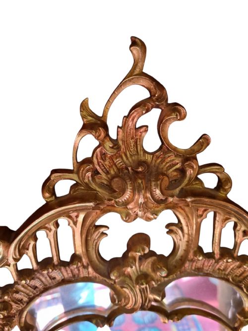 fig 1. LARGE 19THC GILDED METAL ROCOCO DRAWING ROOM MIRROR