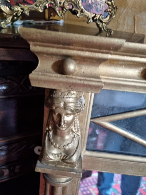 fig 1. STYLISH 19THC GILTWOOD OVERMANTEL MIRROR