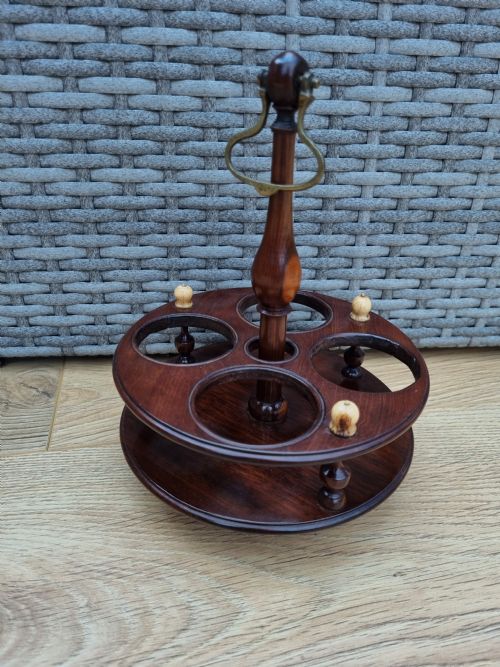 GEORGIAN MAHOGANY TREEN 4 BOTTLE HOLDER - ADDITIONAL PHOTO 5
