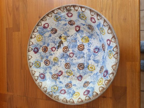 Large 19thc Scottish Spongeware Bowl
