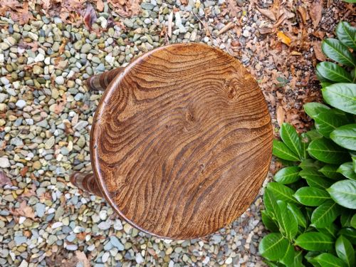 19TH C WILD ELM TALL STOOL - ADDITIONAL PHOTO 1