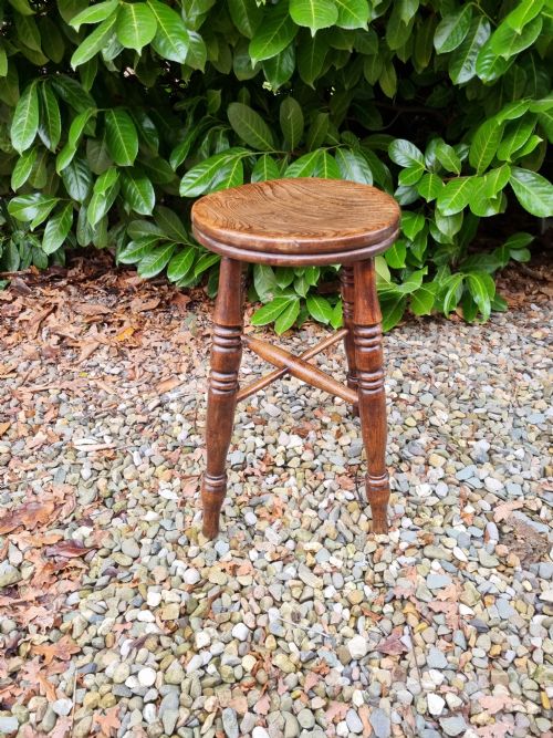 19TH C WILD ELM TALL STOOL - ADDITIONAL PHOTO 4