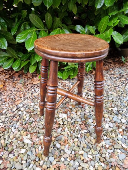 19TH C WILD ELM TALL STOOL - ADDITIONAL PHOTO 5