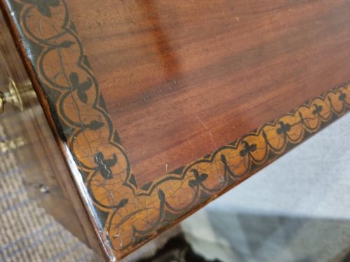 UNUSUAL GEORGIAN INLAID NIGHT STAND BEDSIDE CUPBOARD - ADDITIONAL PHOTO 6