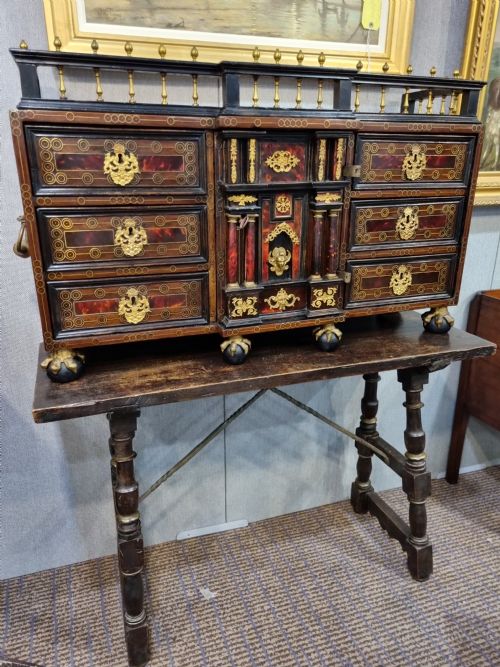 fig 1. 17THC ORIGINAL SPANISH RED TORTOISESHELL CABINET ON STAND