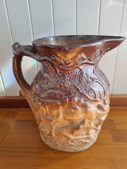 fig 1. MASSIVE 19THC STONEWARE JUG FEATURING LAMBETH BACKSTAMP