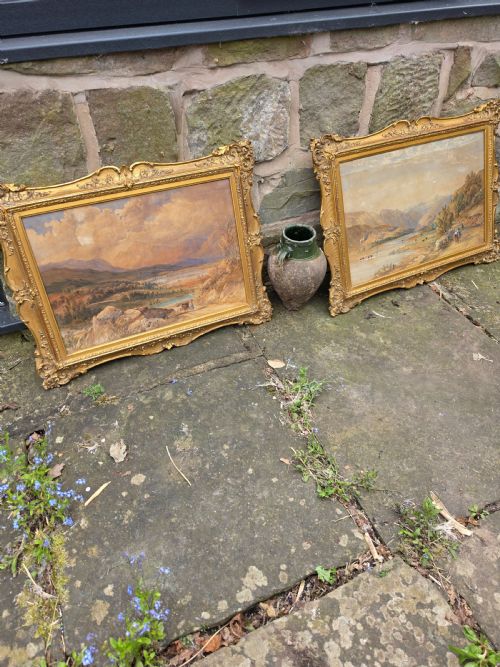 A Pair of 19thc Dated1852 Watercolours of Two Lakes