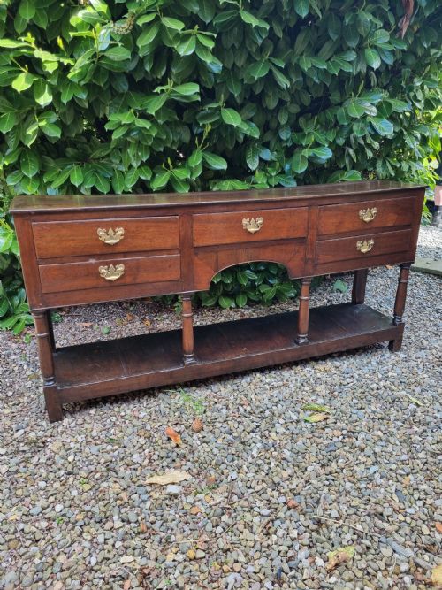 18THC WELSH OAK 5 DRAWER DRESSER BASE MID WALES - ADDITIONAL PHOTO 7