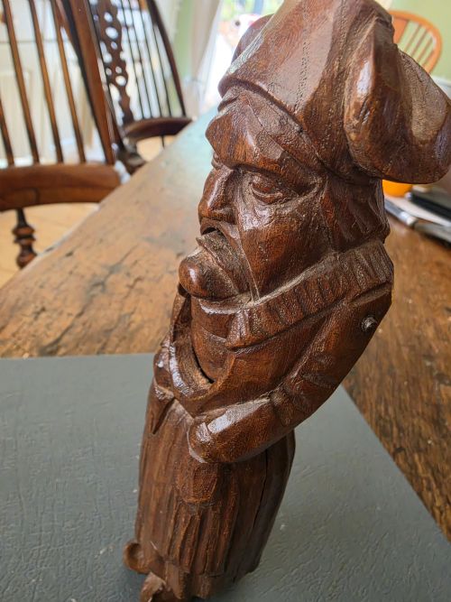 A LARGE 19THC OAK SIGNED NUTCRACKER - ADDITIONAL PHOTO 5