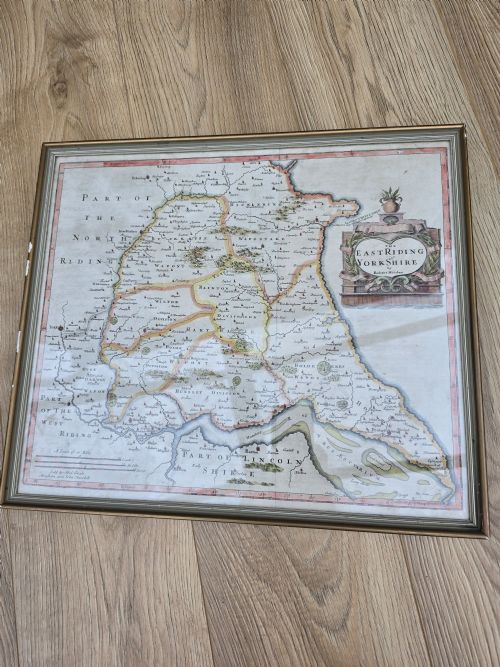 17THC MAP OF EAST RIDING BY JOHN SPEED C1695 - ADDITIONAL PHOTO 4