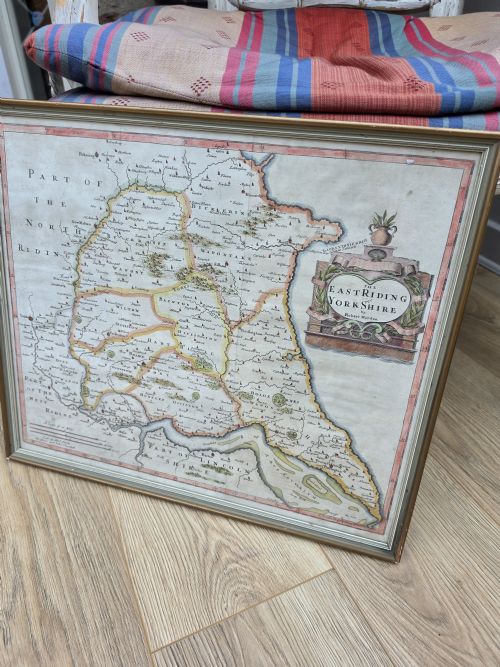 17THC MAP OF EAST RIDING BY JOHN SPEED C1695 - ADDITIONAL PHOTO 5