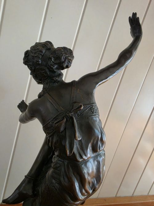 A SIGNED C J R COLINET FRENCH BRONZE OF A DANCING GIRL - ADDITIONAL PHOTO 5