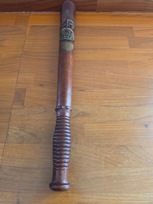 19thc Special Constable Mahogany Truncheon