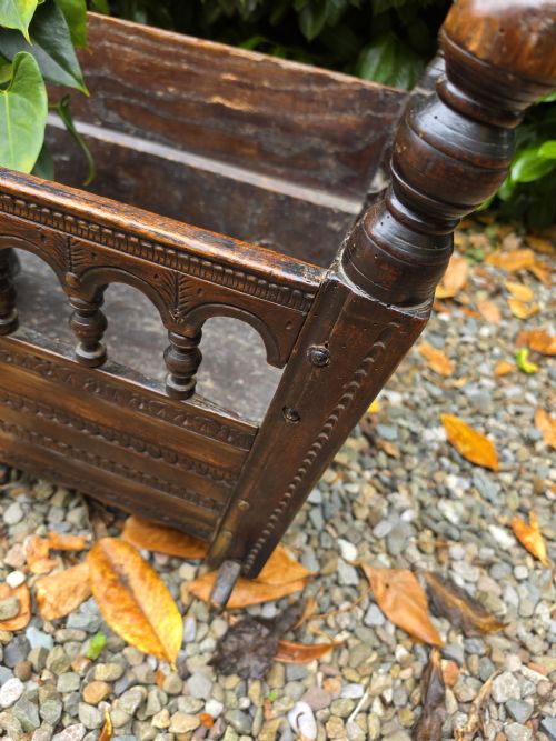 UNUSUAL CHARLES THE SECOND OAK AND FRUITWOOD CRADLE - ADDITIONAL PHOTO 2