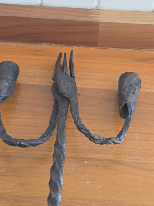 RARE L17THCE18THC WROUGHT IRON RUSHLIGHT CANDLEHOLDER - ADDITIONAL PHOTO 1