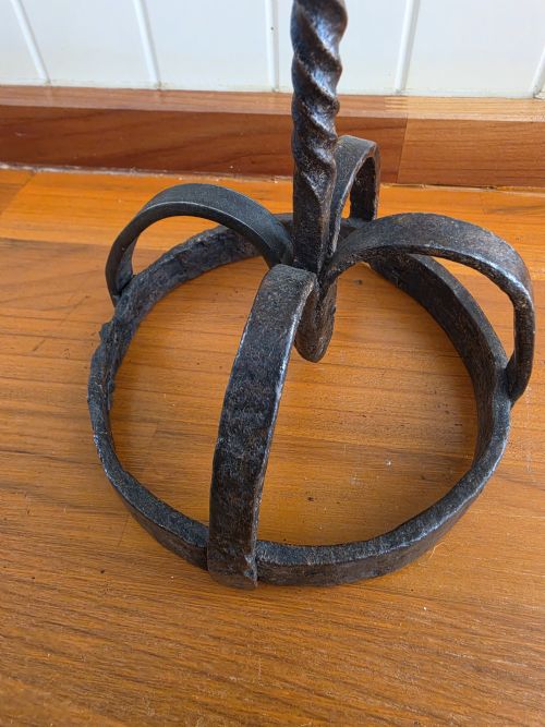 RARE L17THCE18THC WROUGHT IRON RUSHLIGHT CANDLEHOLDER - ADDITIONAL PHOTO 2