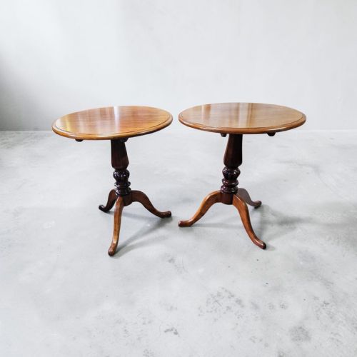 GENUINE PAIR OF 19THC MAHOGANY TRIPOD TABLES - ADDITIONAL PHOTO 1