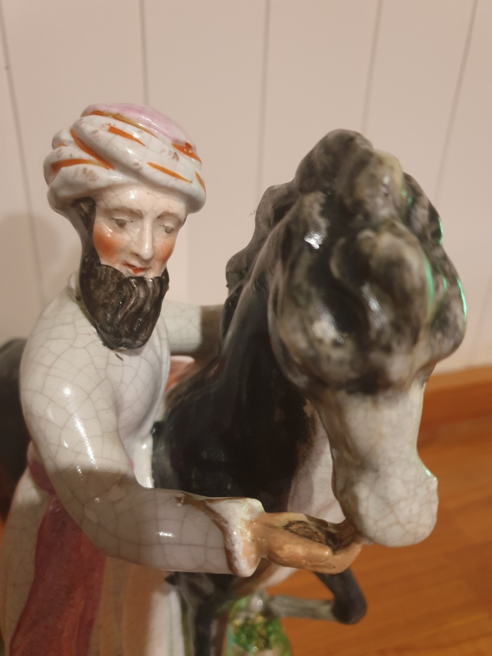 RARE LARGE STAFFORDSHIRE FIGURE OF A TURK WITH HORSE View II