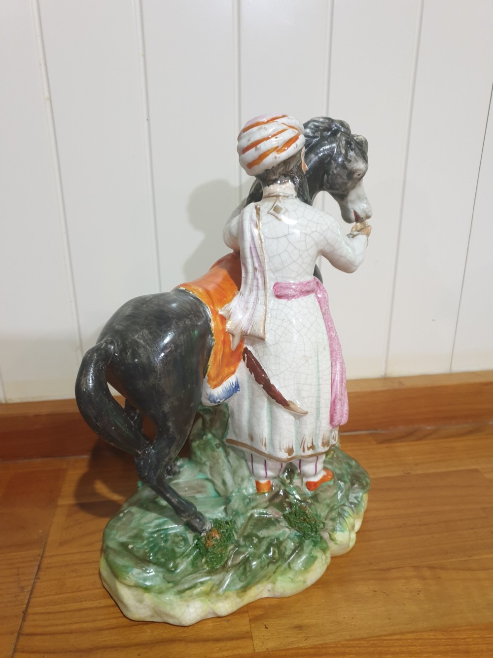 RARE LARGE STAFFORDSHIRE FIGURE OF A TURK WITH HORSE View IV