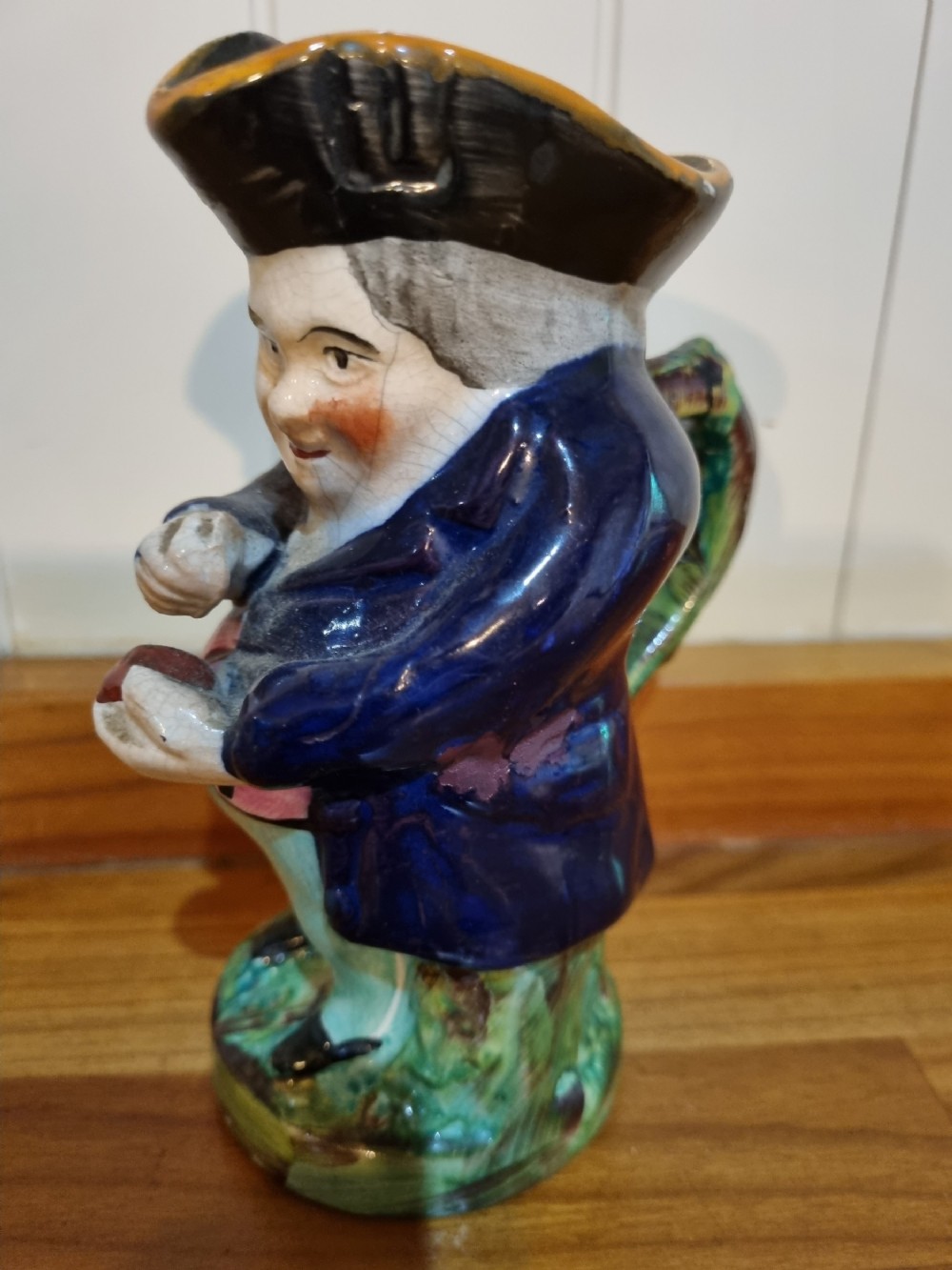 A  19THC STAFFORDSHIRE TOBY JUG OF THE SNUFF TAKER FACTORY MARKS