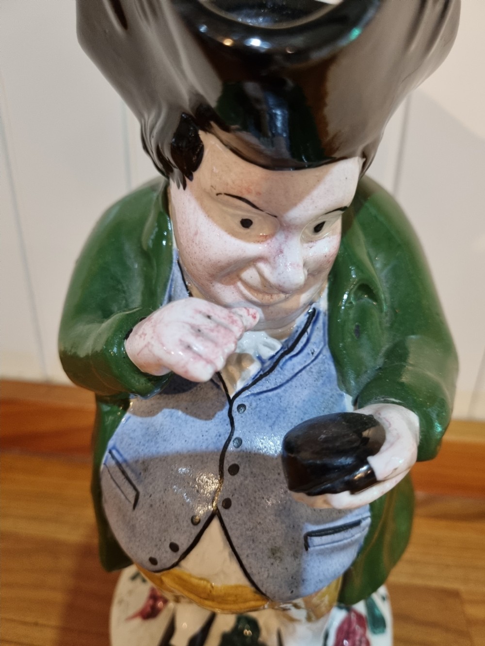 A LARGE 19TH C SCOTTISH TOBY JUG OF THE SNUFFTAKER IN CLASSIC SCOTTISH COLOURS View III
