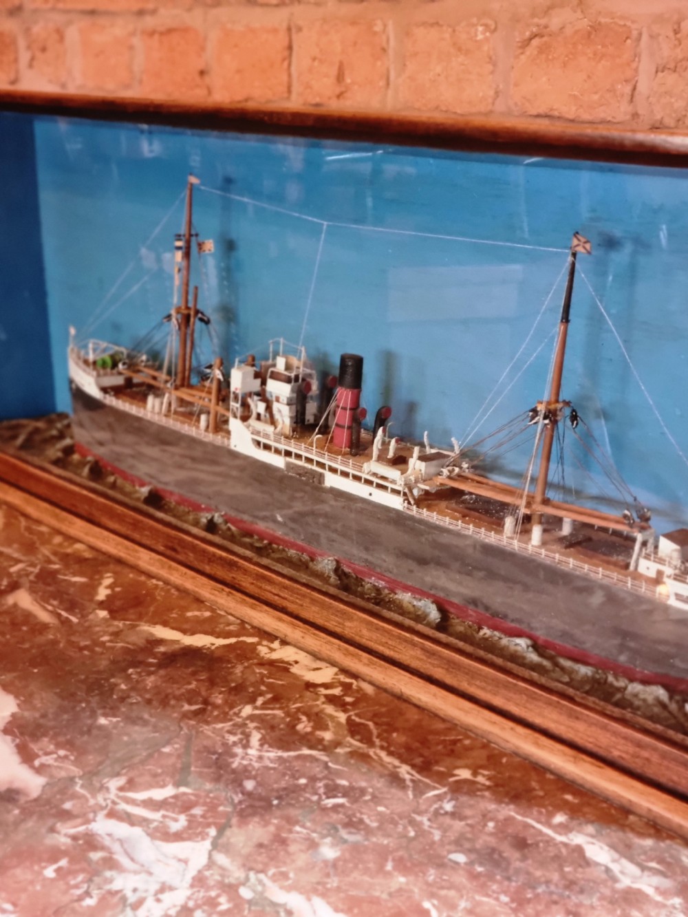 A CASED MODEL OF CARGO SHIP SS PORT DENISON BUILT IN 1918 BELFAST View IV