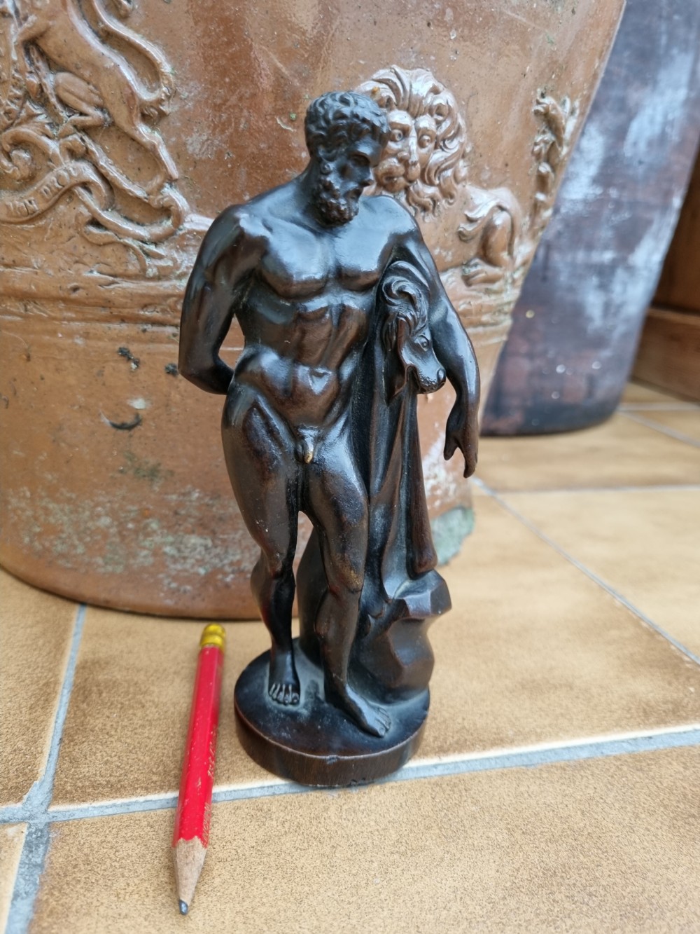 18THC ITALIAN BRONZE OF  HERCULES.AND THE LION SKIN SUPERB PATINA View VIII