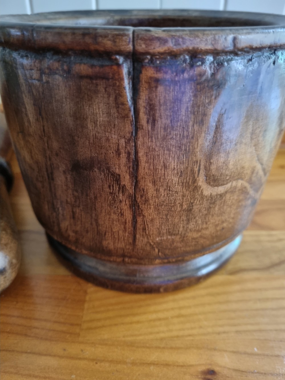 GOOD  18THC SYCAMORE MORTAR AND PESTLE View IV