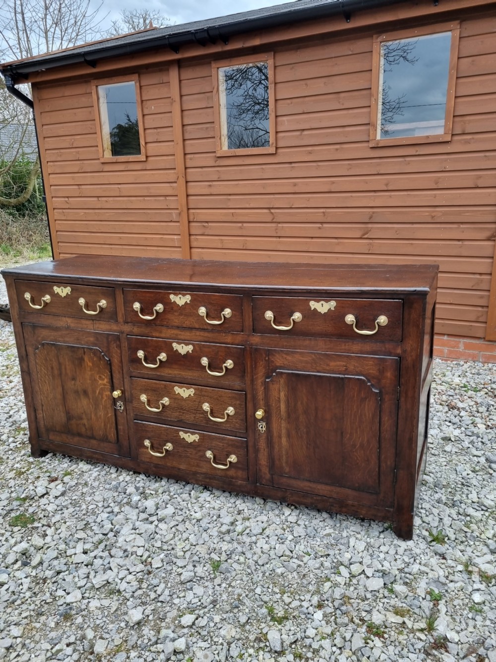GEORGIAN WELSH OAK CUPBOARD DRESSER BASE FROM NORTH WALES View V