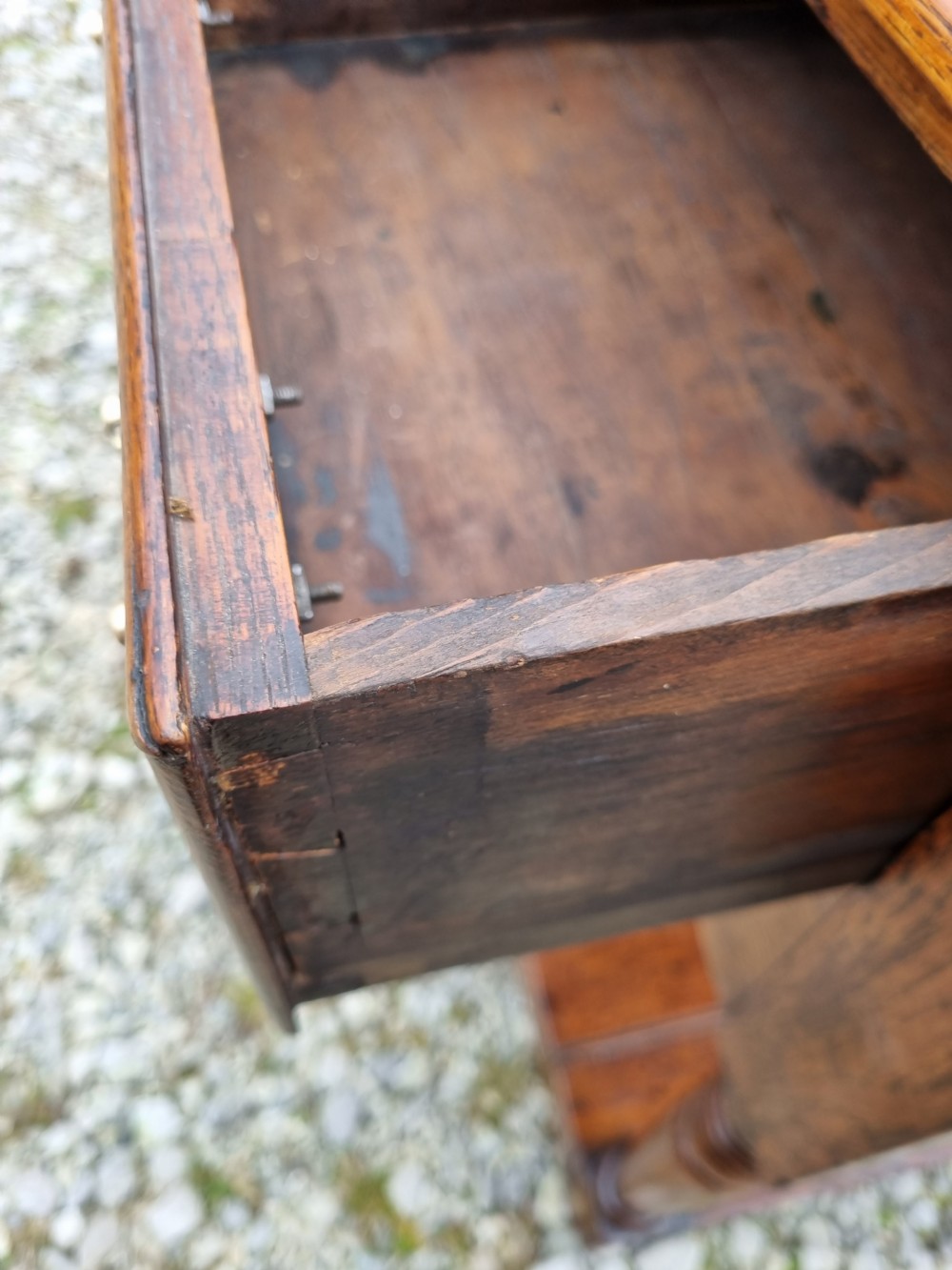 ANTIQUE EARLY 19TH CENTURY OAK SMALL 3 DRAWER POTBOARD DRESSER/SIDE SERVER View VIII