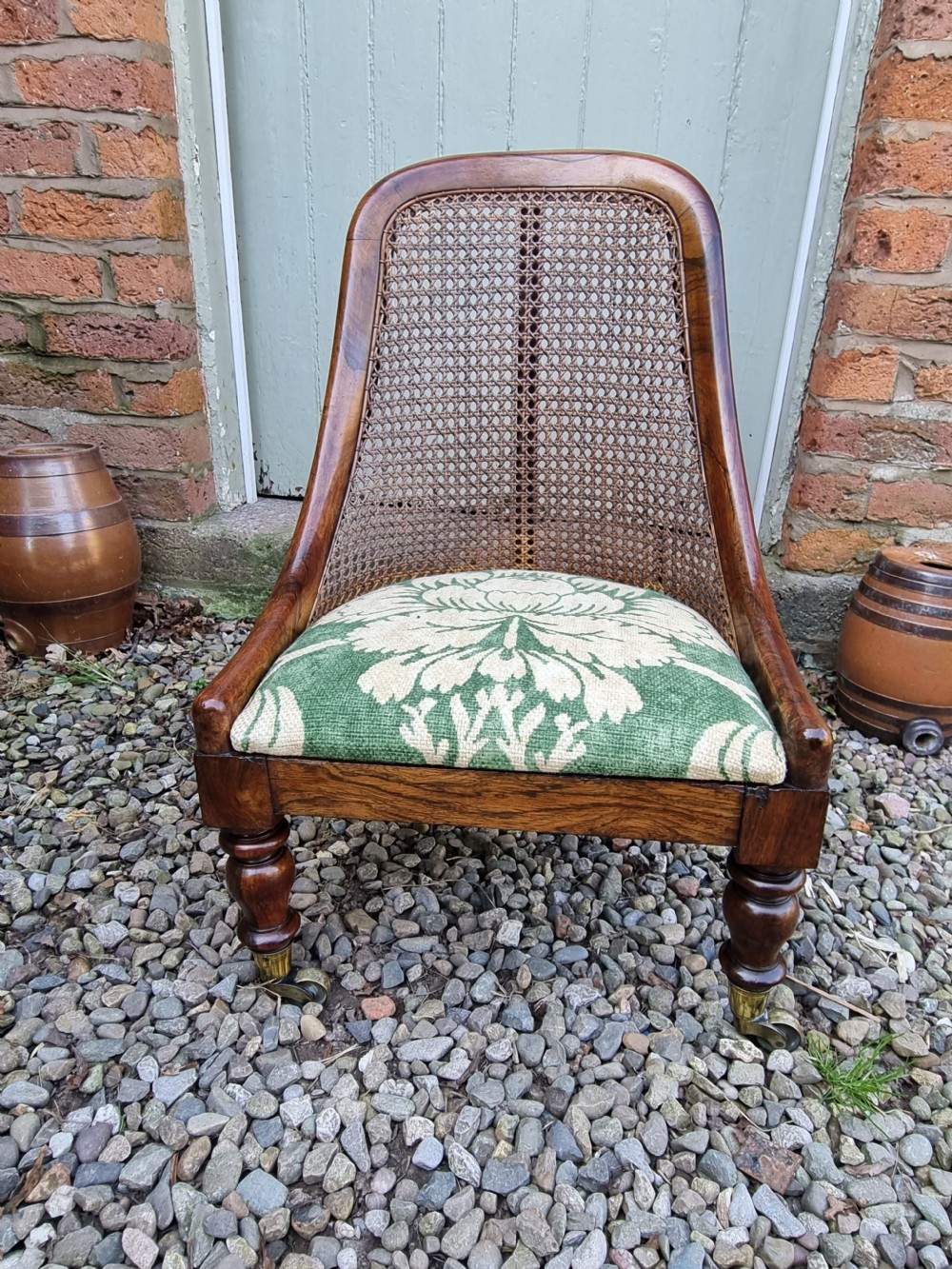 GOOD ANTIQUE ROSEWOOD BERGERE CHILDS CHAIR  View V