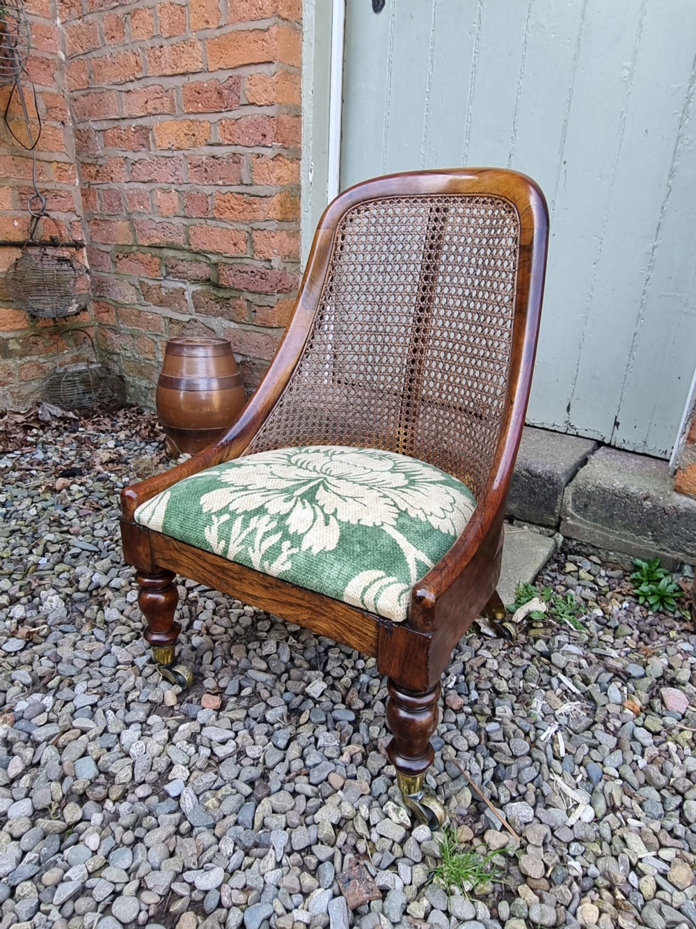 GOOD ANTIQUE ROSEWOOD BERGERE CHILDS CHAIR  View VI