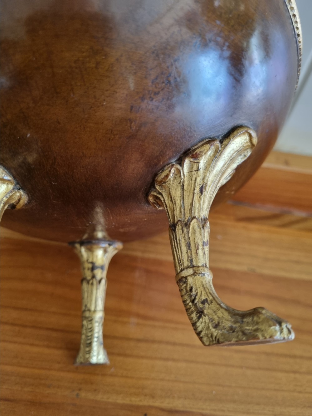 A RARE TREEN 18THC METAL MOUNTED OVAL DISH AND COVER View VI