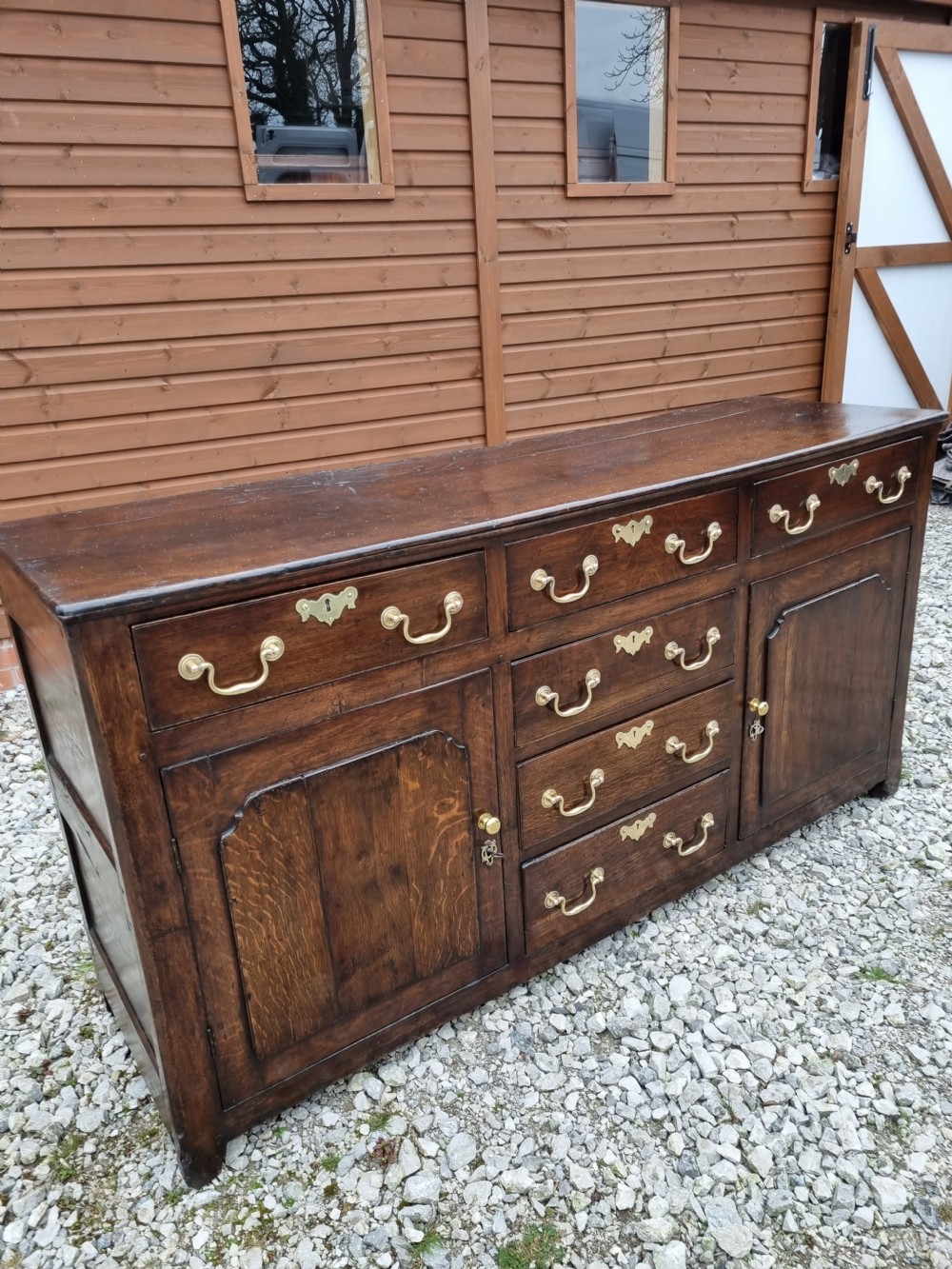 GEORGIAN WELSH OAK CUPBOARD DRESSER BASE FROM NORTH WALES View IV