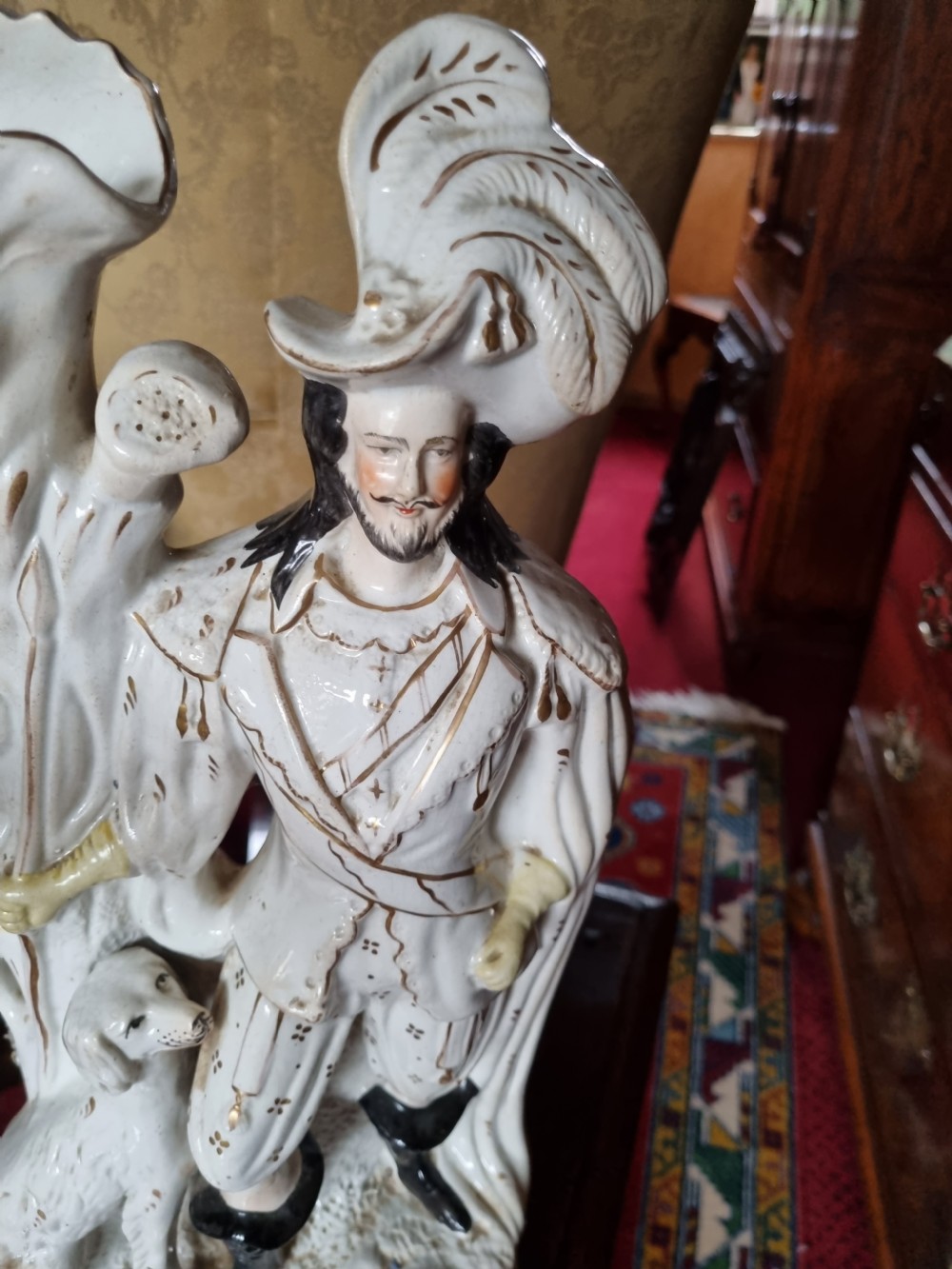 A MASSIVE 19THC STAFFORDSHIRE FIGURE(SPILL VASE) OF WILLIAM TELL  View II