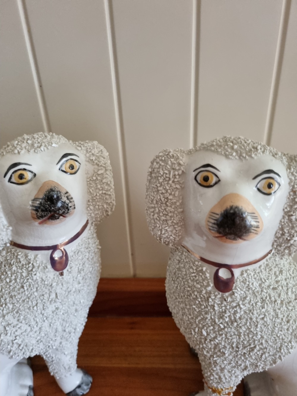 PAIR OF ANTIQUE 19THC STAFFORDSHIRE POODLES View V