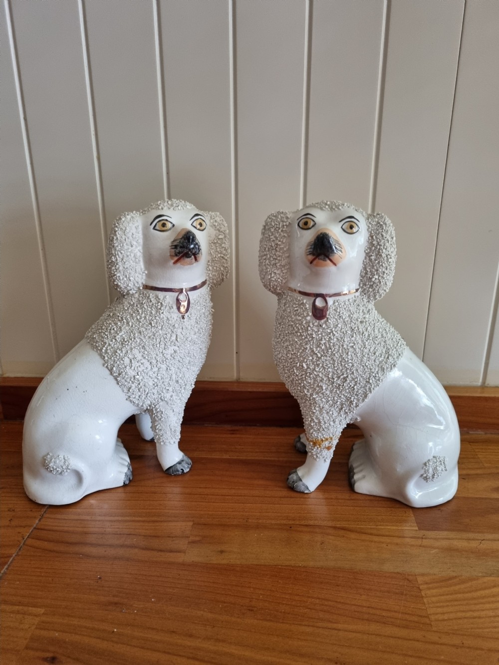 PAIR OF ANTIQUE 19THC STAFFORDSHIRE POODLES View VI