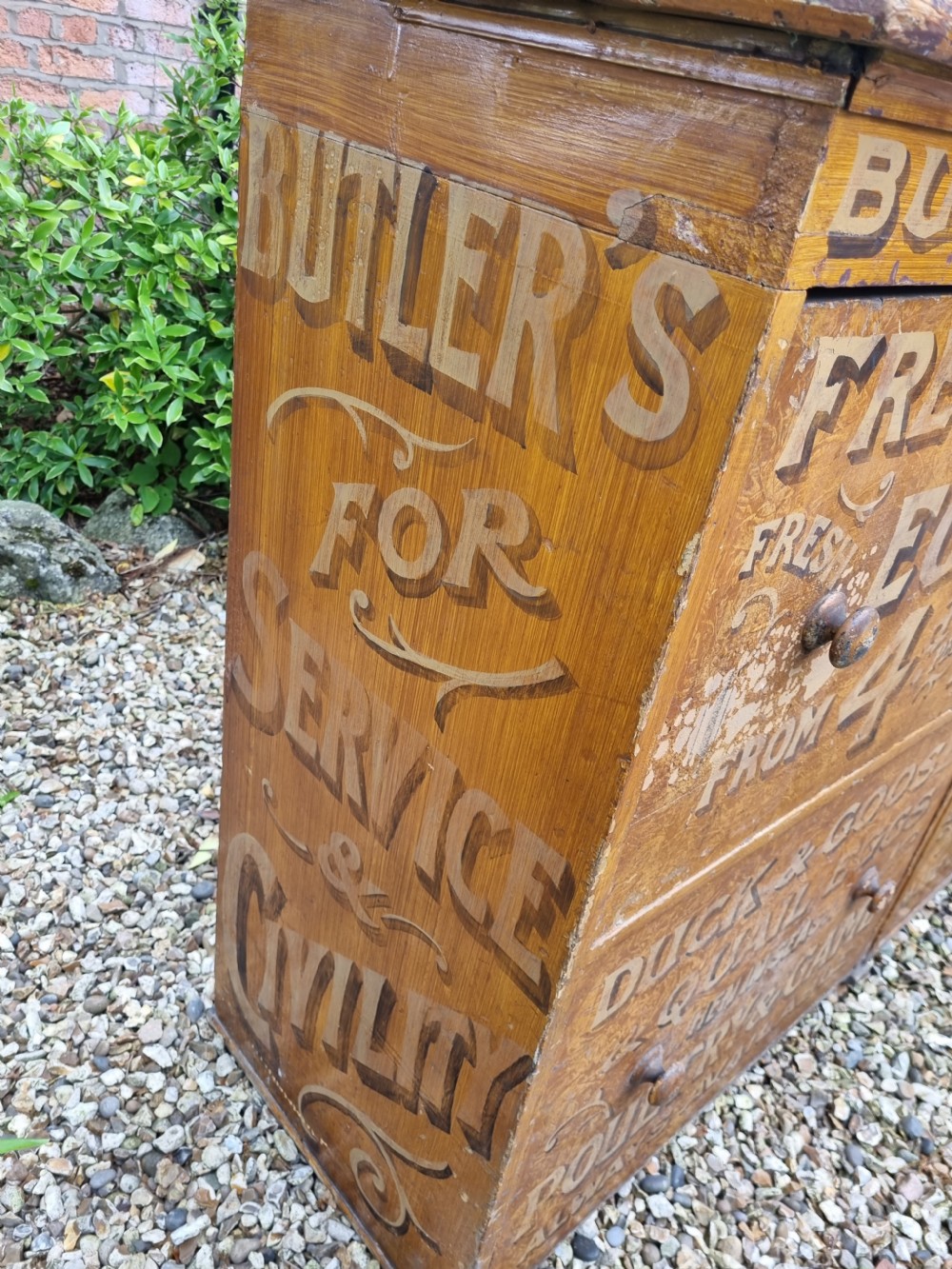 AN UNUSUAL PAINTED GENERAL GROCERS CUPBOARD  View III