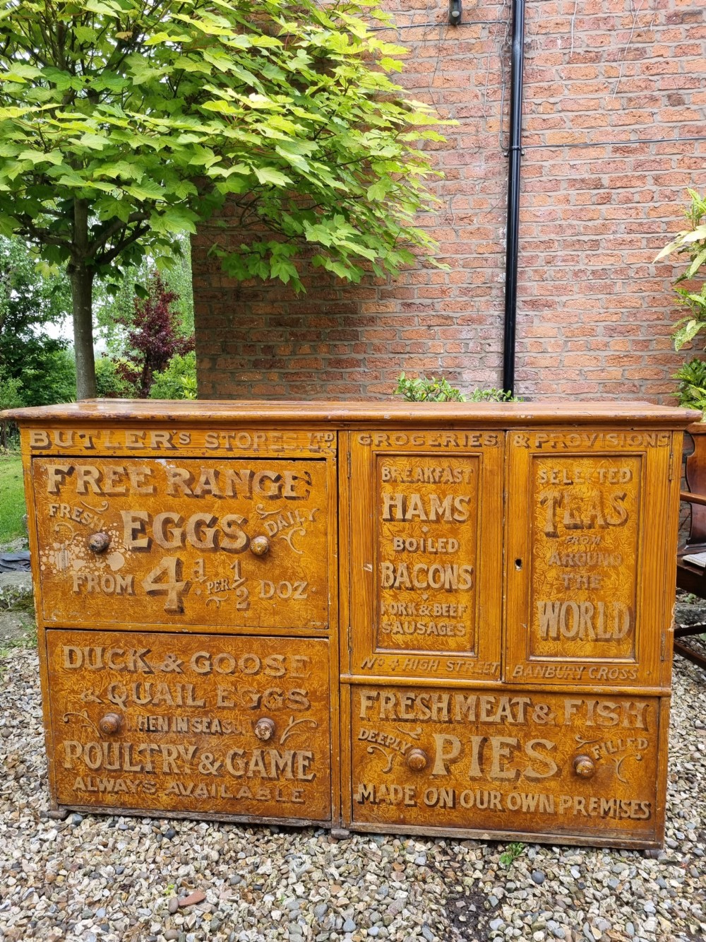 AN UNUSUAL PAINTED GENERAL GROCERS CUPBOARD  View V