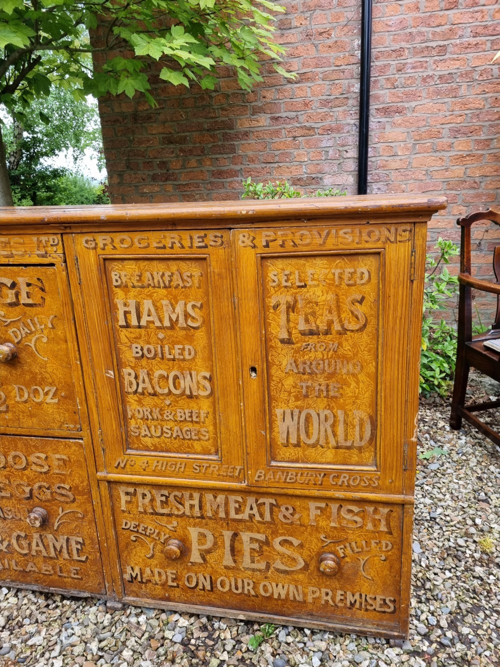 AN UNUSUAL PAINTED GENERAL GROCERS CUPBOARD  View VI