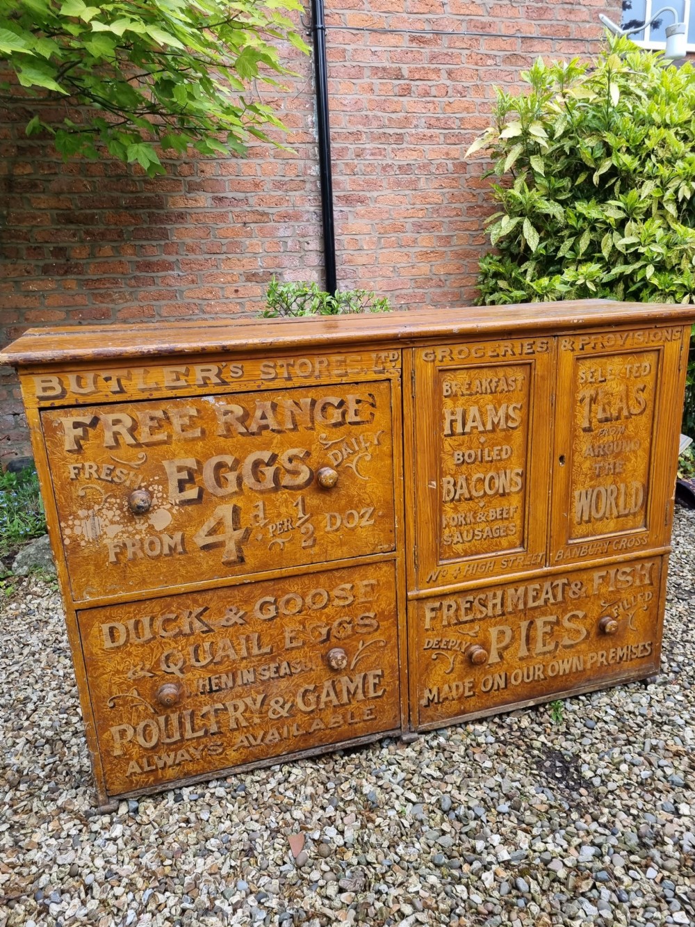 AN UNUSUAL PAINTED GENERAL GROCERS CUPBOARD  View IX