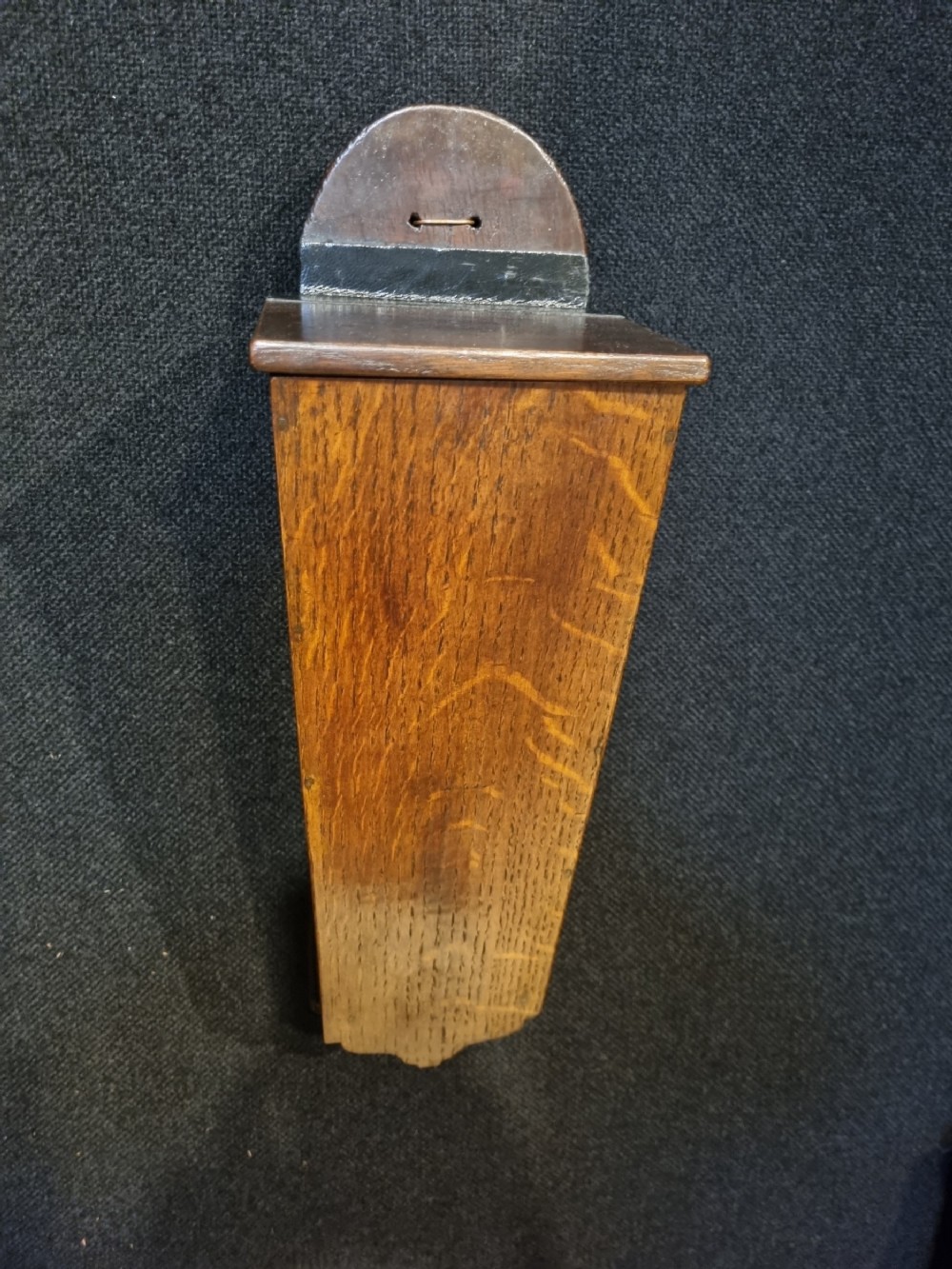 CHARMING 18THC OAK CANDLE BOX WALL HANGING