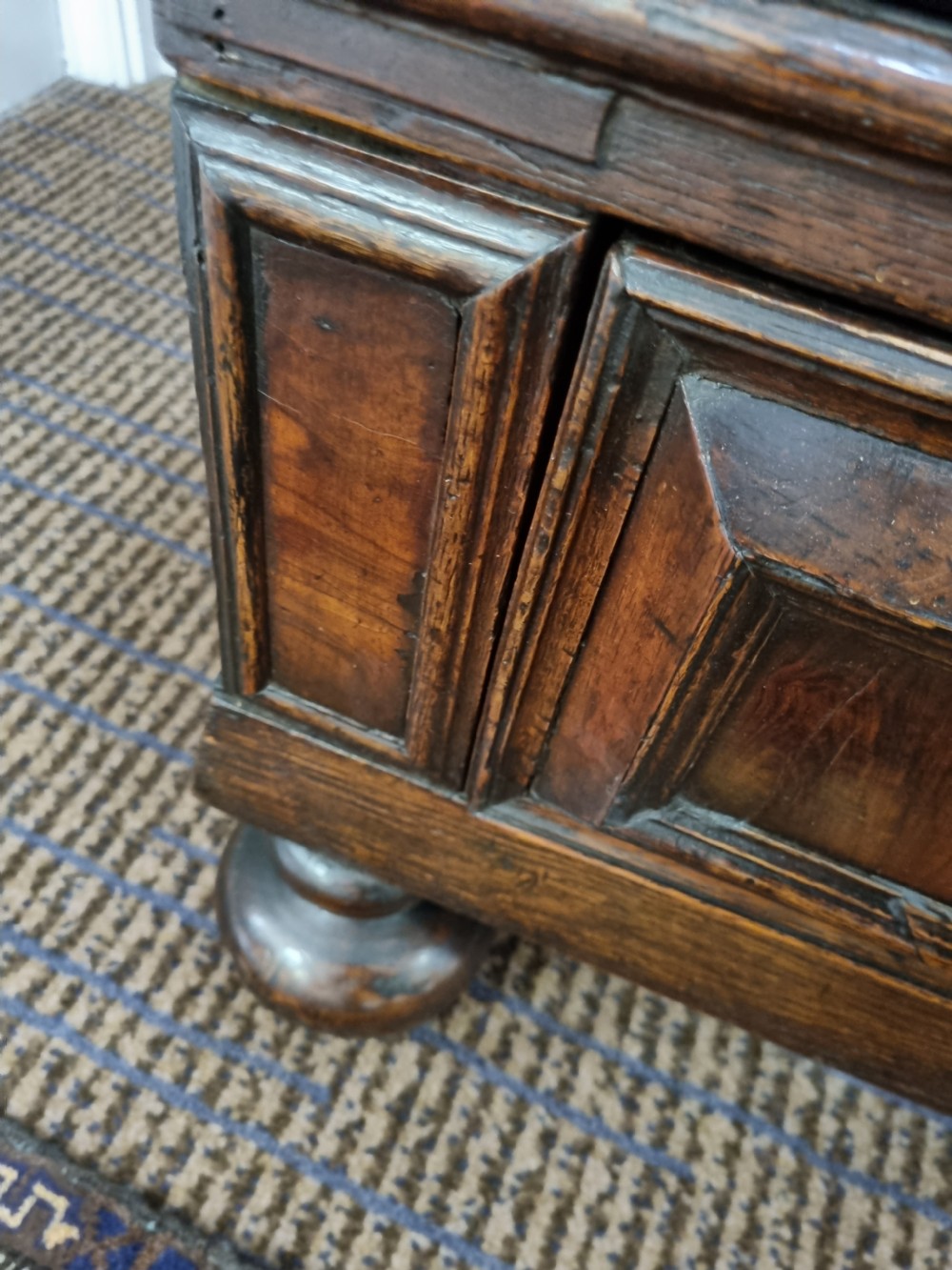   17THC WALNUT OAK AND OYSTER WALNUT 2 PART CHEST View VII